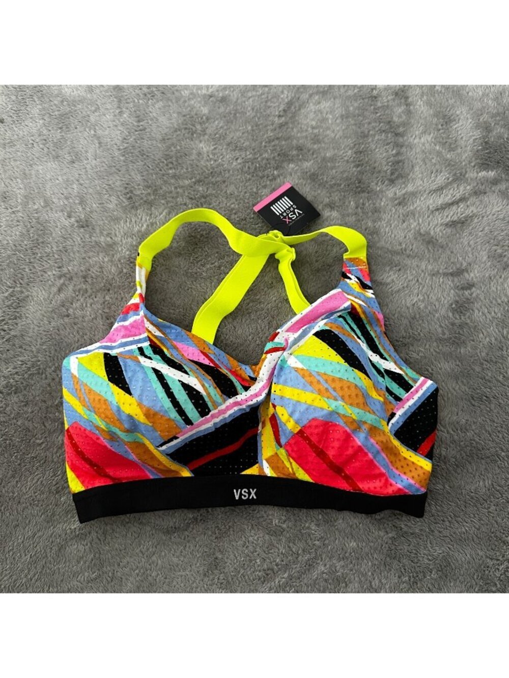 NWT Victoria's Secret VSX Bra Size 32D Colorful Sports Activewear